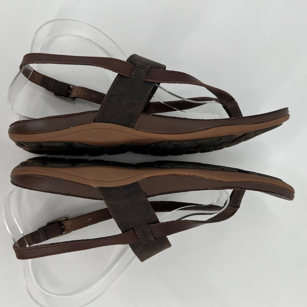 Chaco Maya II Sandal Women 8 / 39 Java Brown Leather Thong Ankle Strap Gladiator - Picture 5 of 8